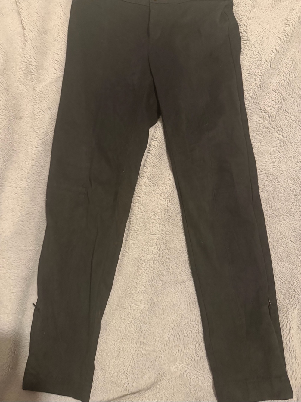 Black Slim Faux Suede Pants